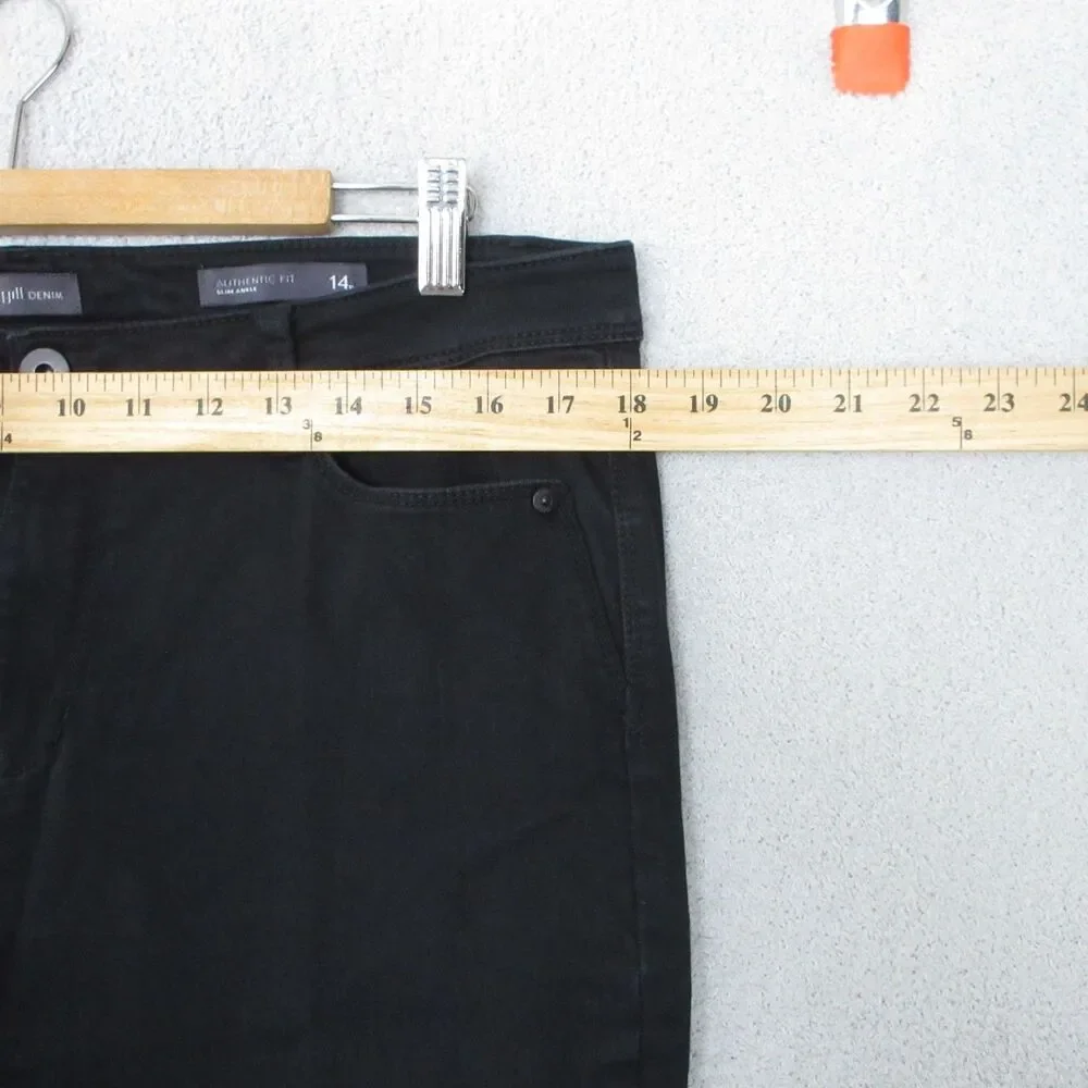J Jill Jeans Womens 14P Petite Authentic Fit Slim Ankle Black Stretch 36x26